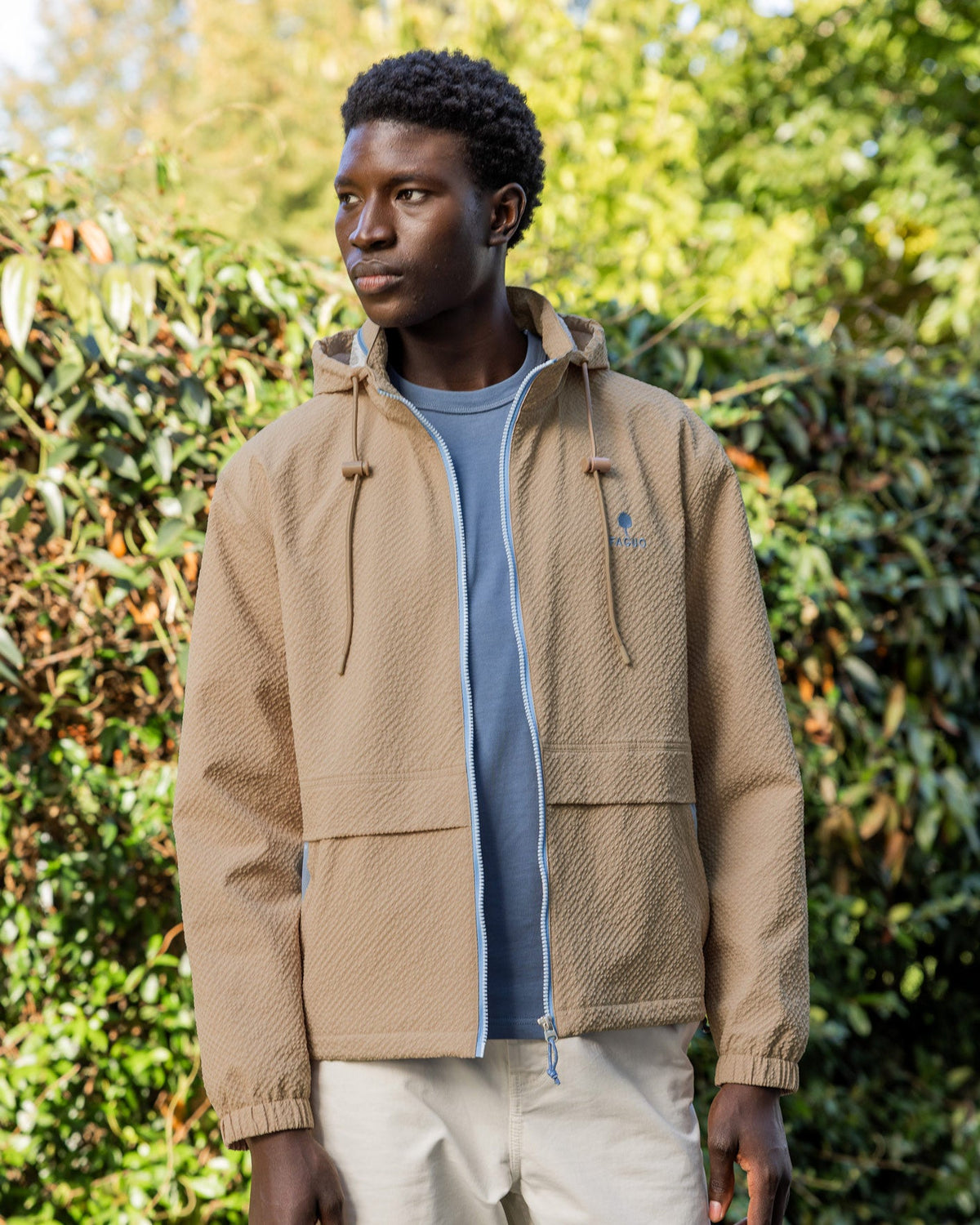 Blouson imperméable taupe - 1