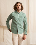 Chemise en lin vert clair - 1