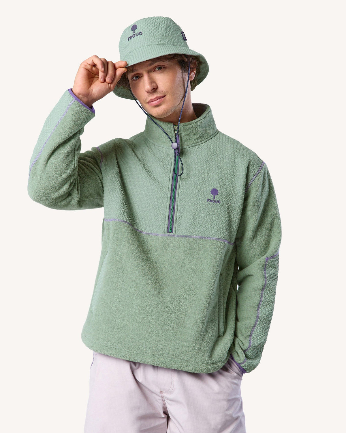 Polaire zippée vert clair - 1