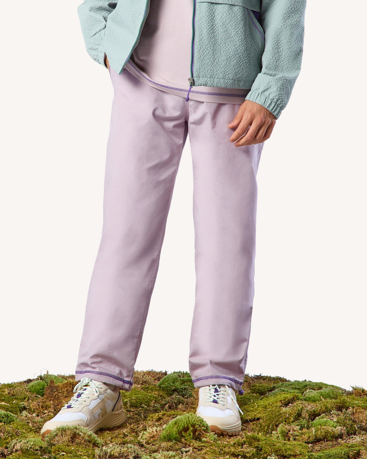 Pantalon rose grisé - 1