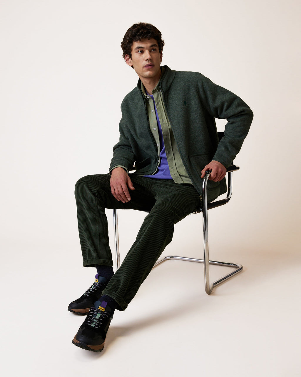 Veste polaire vert foncé - 1